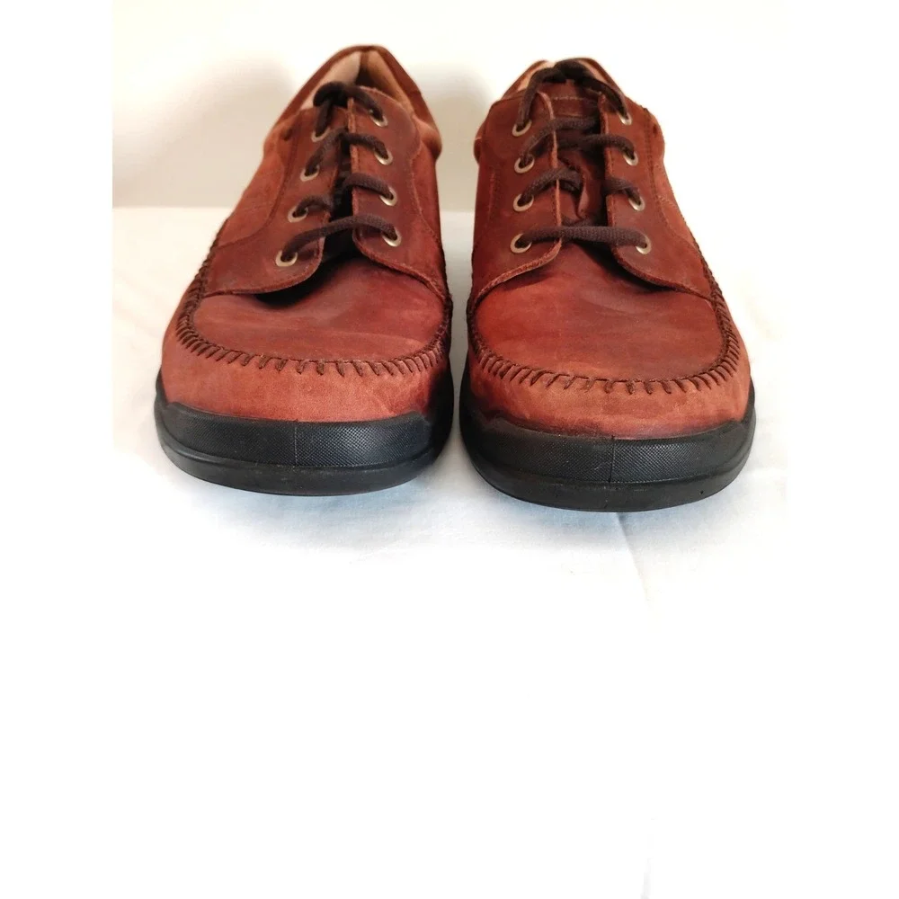 ECCO Seawalker Tie Brown Leather Casual Oxford Old Money Comfort Shoes Men EU 48